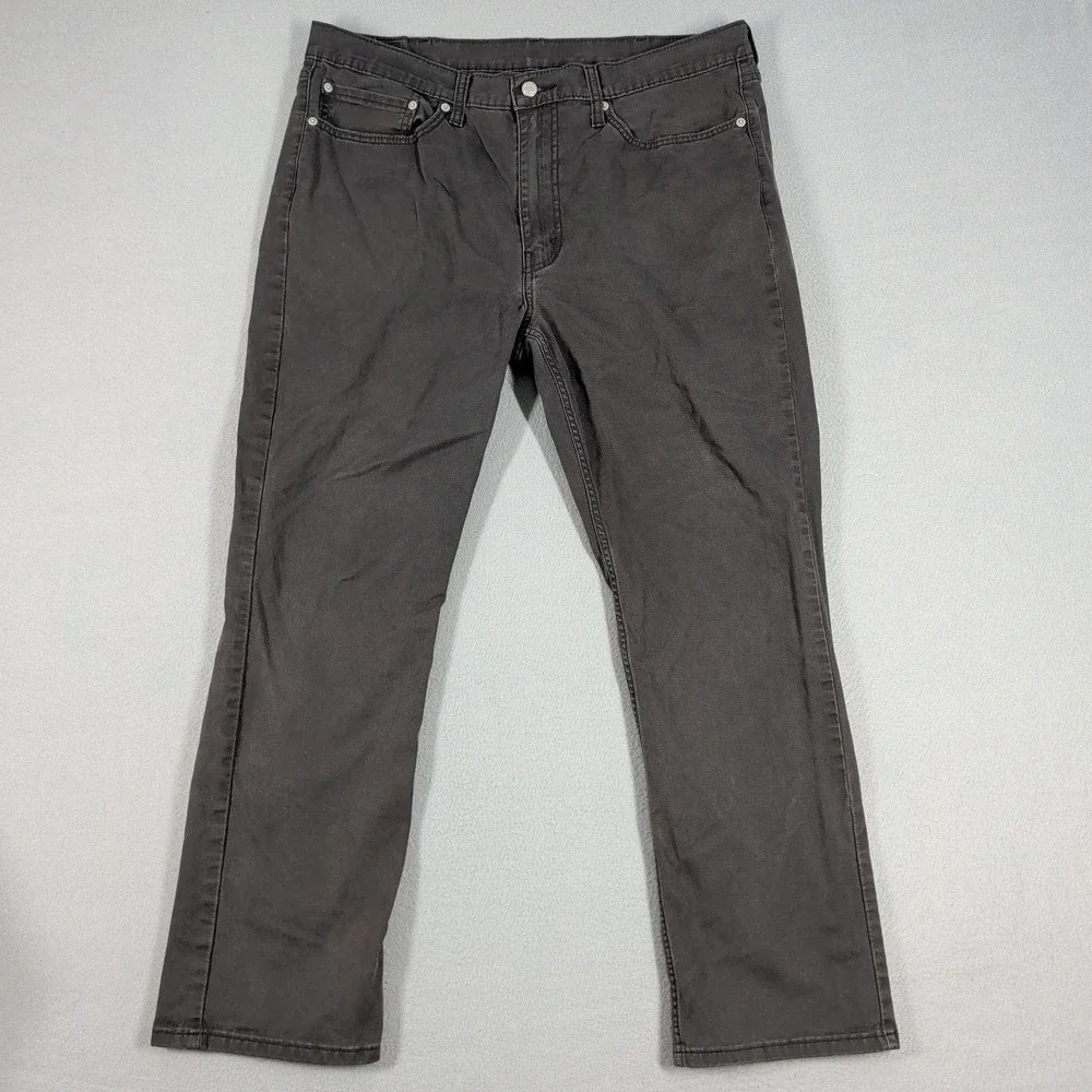 Levi's 514 Jeans Mens 38x30 Straight Leg Gray Cotton Blend Workwear Casual